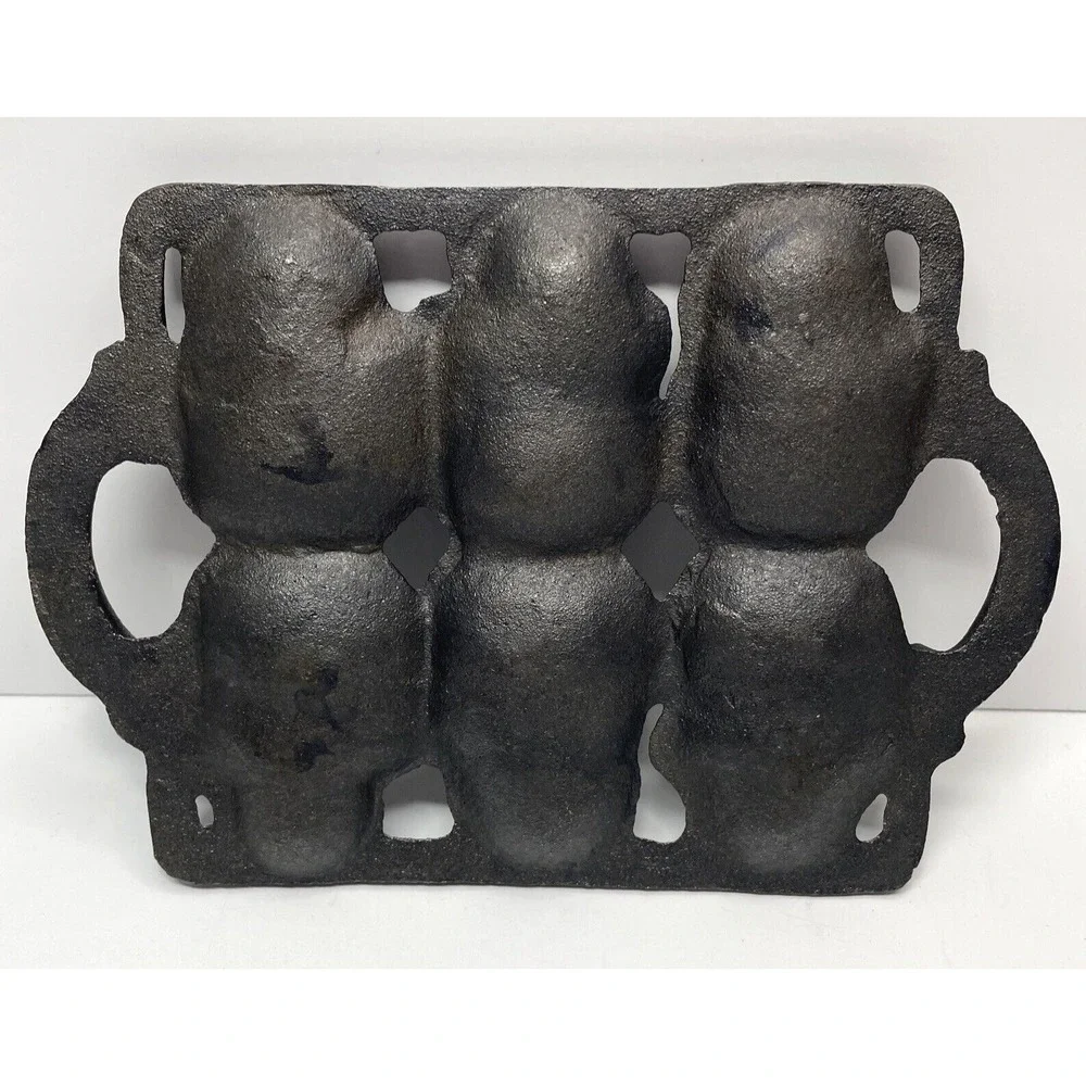 Vintage Snowman Cast Iron Mold Pan Cooking Candy Baking 9